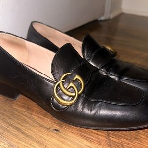 Gucci Leather Loafers with GG logo
